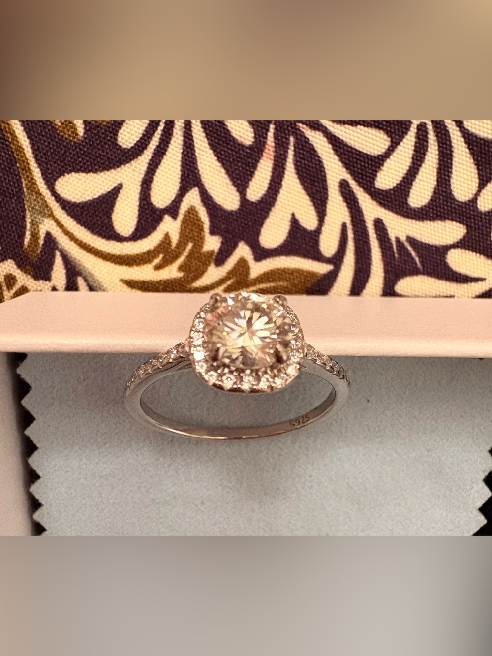 Sterling Silver Halo Ring with Clear Center Stone - Sparkling Silver